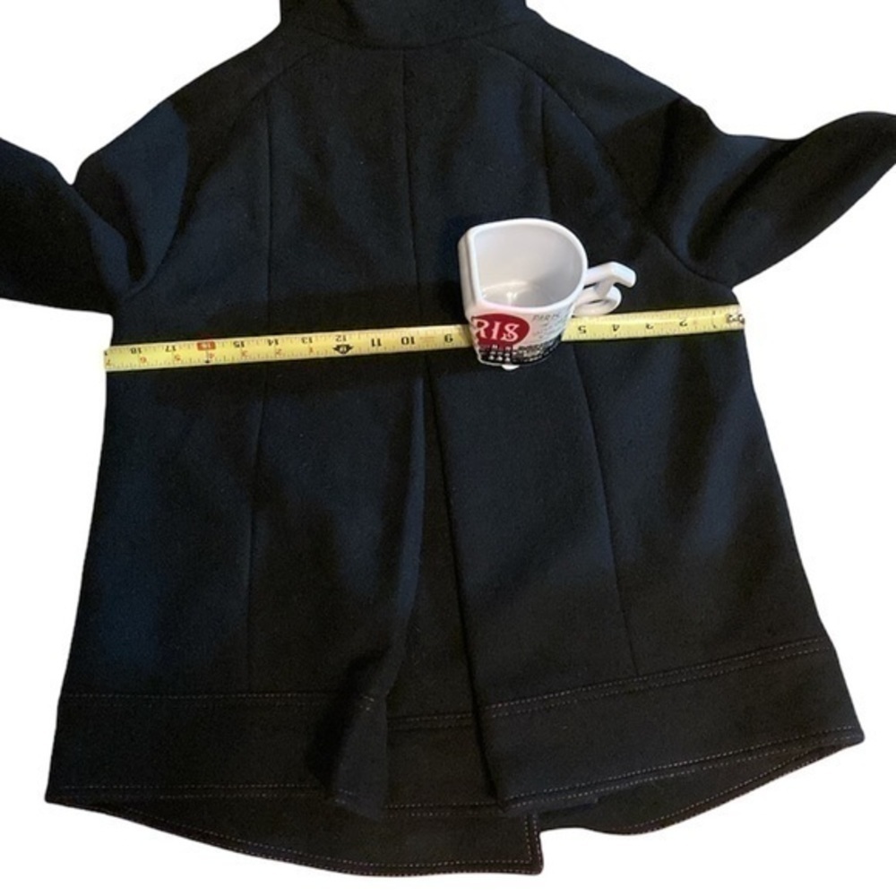 Rebecca Taylor black shirt wool blend coat - Picture 5 of 5